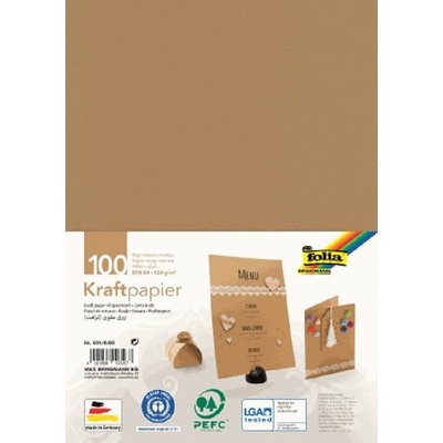 Folia Kraftový papír 120 g/m2 - 100 listů – Sleviste.cz