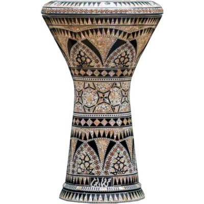 Gawharet El Fan Gawharet EL Fan Darbuka Doumbek Mother of pearl Arabic Ornamets 8.75” x 17”