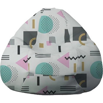 Image 1 of PUFRELAX Пуф круша 320л. , Nirvana Grande, Abstract Geometry, Водоустойчив, Перящ се калъф, Пълнеж от Полистиролни перли, принт (PUF-G-NGR-TEXP-ABG)