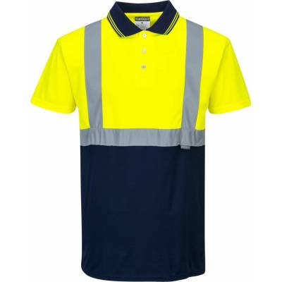 Portwest S479 Two Tone Reflexná polokošela žltá/tmavomodrá L