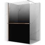 Mexen Kioto+ душ панел с рафт Walk-in 90 x 200 см, омбре черен 8 мм, розово злато (800-090-121-60-76)