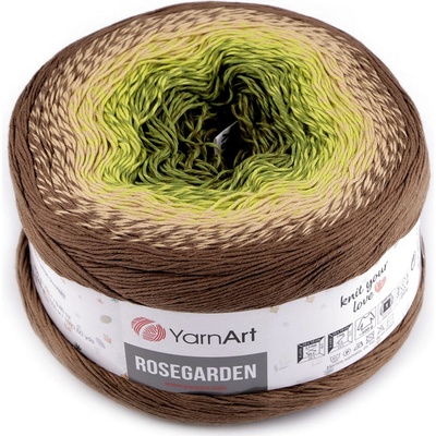 Bavlněná pletací příze Rosegarden 250 g - 12 (322) hnědá zelená
