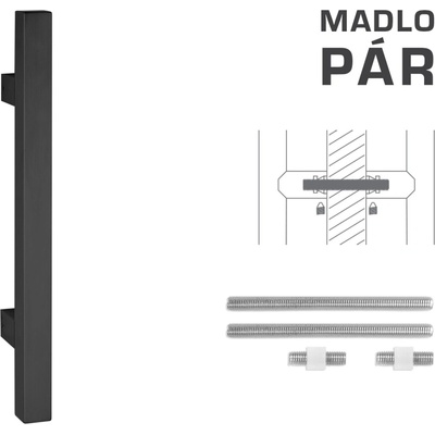 MPkovania FT - MADLO kód K31 25x25 mm UN pár Rozteč madla: 210 mm, Rozmer profilu madla: 25x25 mm, Dĺžka: 400 mm