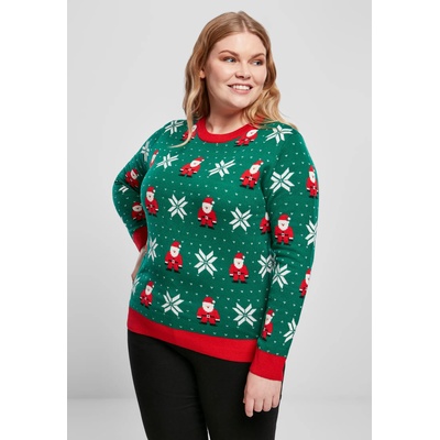 Urban Classics Дамски коледен пуловер Ladies Santa Christmas SweaterUB-TB3791-02365 - Зелен, размер 5XL