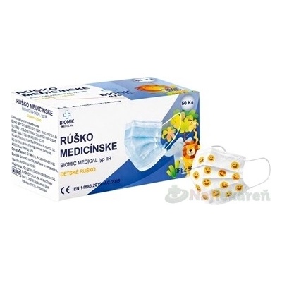 Biomic Medicínské rouško smajlíky typ IIR dětské 50 ks