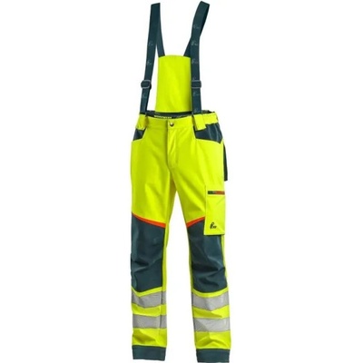 Canis CXS kalhoty BEDFORD do pasu výstražné softshell pánské Žlutá/petrolová