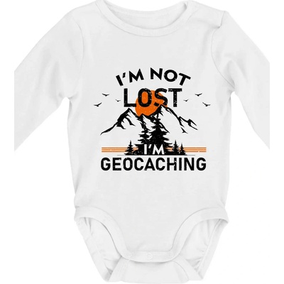Im not lost geocaching Body dojčenské s dlhým rukávom dlhý rukáv biele