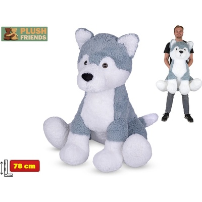 Plush Friends pes husky 78cm sedící 0m+