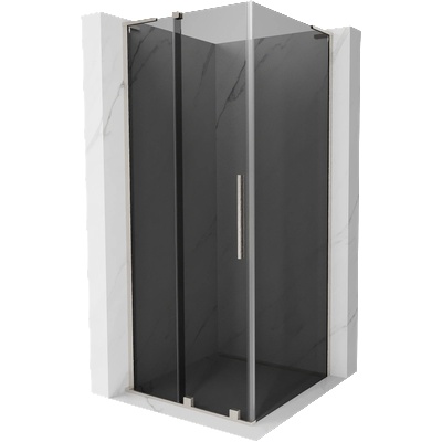 Mexen Velar L плъзгаща душ кабина 100 x 100 см, графит, четкан никел - 871-100-100-43-97 (871-100-100-43-97)