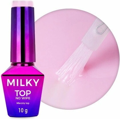 Molly Nails Milky Top No Wipe Milky Blush mléčně růžový vrchní lak 10 g