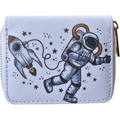 Bílá malá peněženka s astronautem Space