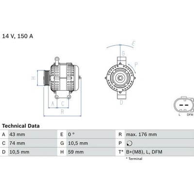 generátor BOSCH 0 986 047 910 BO 0986047910