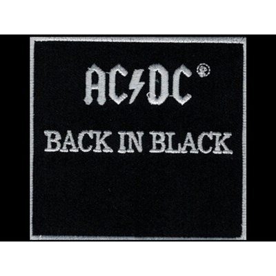 Nášivka AC/DC back in black vyšívaná zažehlovací