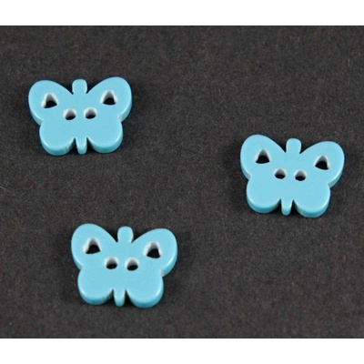 Motýlik - knoflík - svetlo modrá - rozmery 1 cm x 1,3 cm