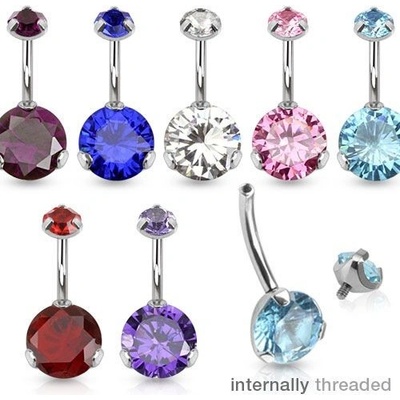 Šperky4U ocelový piercing do pupíku vnitřní závit BS0010-TZ