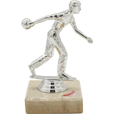 F1244 Soška hráč bowlingu stříbrný