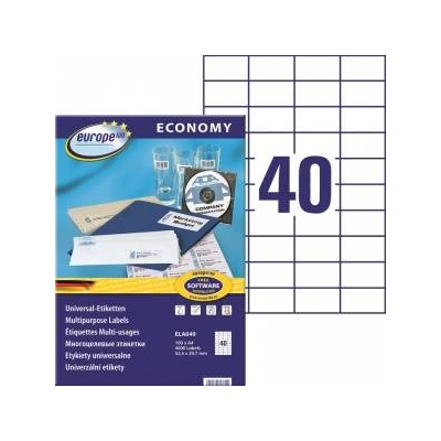 Avery Zweckform Labels Europe100 A4 52.5x29.7mm white (100)