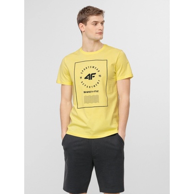 4F pánske tričko H4L22-TSM033 light lemon