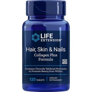 Life Extension Hair, Skin & Nails Collagen Plus Formula [120 Таблетки]