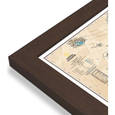 National Geographic Evropa - nástěnná mapa Executive 118 x 92 cm Varianta: mapa v dřevěném rámu, Provedení: Pegi skořice