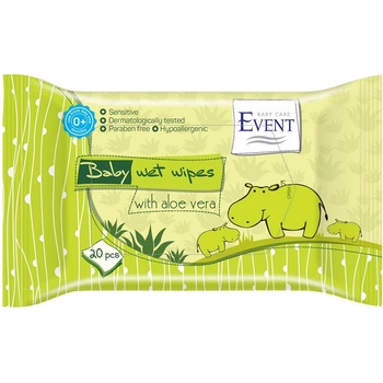 Event Мокри кърпички с алое вера Event, 20 броя (2EVBE04001ALOE020A)