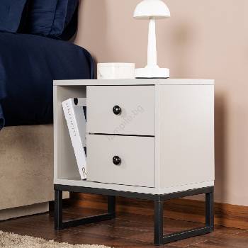 ASIR GROUP Нощно шкафче GLIMMER 50x45, 2 см сив/черен (AS2077)