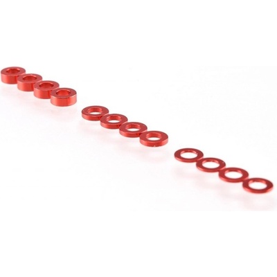 RUDDOG 3 mm sada podložek červené 0.5 mm /1.0 mm /2.0 mm