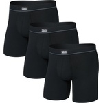 Saxx Мъжко синтетично термобельо Saxx Essential Cotton Boxer Brief Fly 3-Pack Everyday base layer - Black (014-2476-0114)