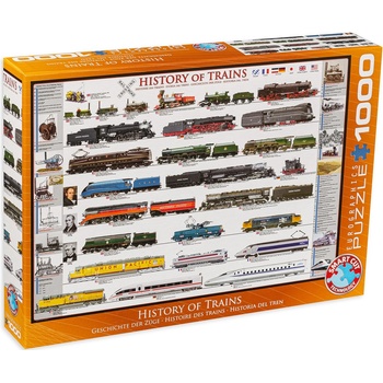 EUROGRAPHICS Пъзел Eurographics от 1000 части - Историята и развитието на влаковете (EG60000251)