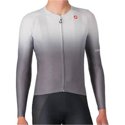 Castelli Мъжка фланелка с дълъг ръкав за колоездене Castelli UPF Long Sleeve Jersey Cycling jersey - Silver Gray (056-3894-0112)