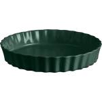 Emile Henry Керамична кръгла форма за тарт emile henry deep tart dish дълбока - Ø32 см - цвят зелен кедър (eh 6032-07)