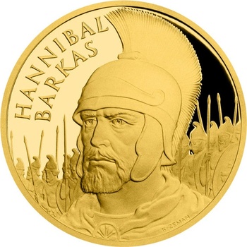 Česká mincovna Zlatá uncová medaile Dějiny válečnictví Bitva na řece Trebia proof 1 oz