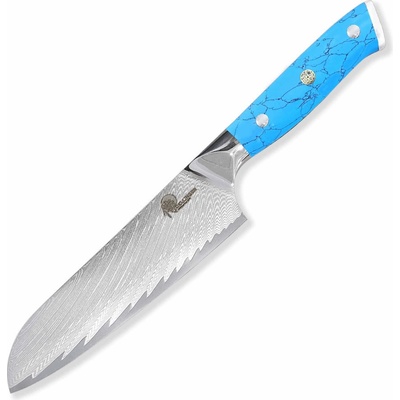 Dellinger nôž kuchynský Santoku 18 cm Blue Stone VG-10 Damascus