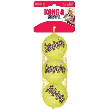 KONG air squeaker tennis balls medium - играчка за куче от гума, тенис топка, с пищялка - 3 бр - САЩ - ast2e