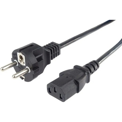 PremiumCord Kabel síťový 230V k počítači 2m , přímý konektor do zásuvky kpsp2r