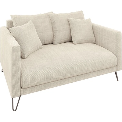 ROPEZ Кремав шенилов диван 140 cm Freya - Ropez (Freya Sofa 2os. tk. Flow 5 Czarny Metalowy Pręt)