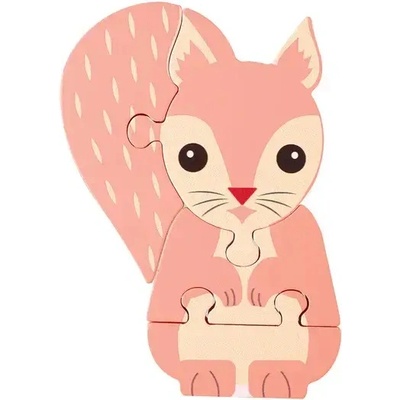 Orange Tree Toys Дървен пъзел Orange Tree Toys - Катеричка, 4 части (OTT06272)