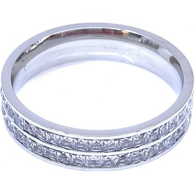 Jan Kos jewellery Ocelový prsten s bílým zirkonem STA 5517 S