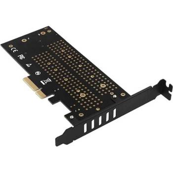 AXAGON PCEM2-D PCI-E 3.0 4x - DUAL M. 2 SSD (NVMe + SATA), dual voltage, up to 110mm SSD (PCEM2-D)