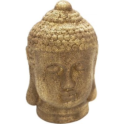 Zlatá keramická dekorace hlava Buddhy – 14x14x23 cm