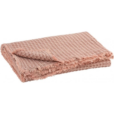 J-Line by Jolipa Růžový bavlněný vaflový pléd Waffle 130x170
