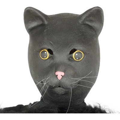 Guirca Maska Čierna mačka latex