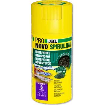 Jbl PRONOVO SPIRULINA Grano S - Пълноценна зелена гранулирана храна с размер S, за всички аквариумни рибки и скариди от 3-10 см/ 100 мл