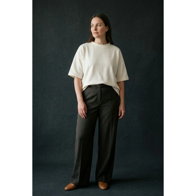 Jana Ina bílá oversize halenka s krátkým rukávem