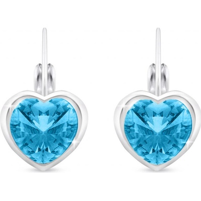 Ellami Ellami Verona 2250-3 Náušnice srdce, tyrkysový zirkon 1002250-3