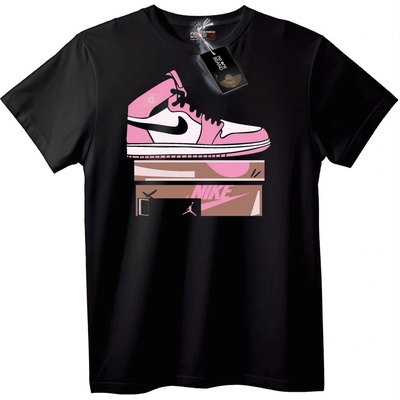 NOONEBRAND Тениска Nike Air Jordan Розов Кецар - S, Black