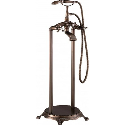 Inter Ceramic Стоящ смесител за вана ICL 8263 BR, месинг, бронз, с шлаух и слушалка, 100x33см (8263 BR)