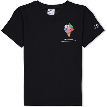 Champion Юношеска тениска с щампа Champion Graphic Print Crew Tee Juniors - Black