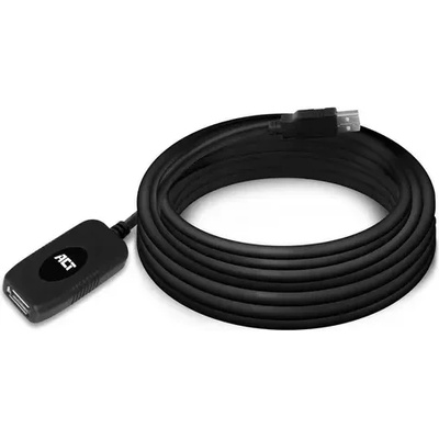 ACT Кабел ACT AC6005, USB-A мъжко - женско, 5.0 м, 480 Mbps, Черен (AC6005)