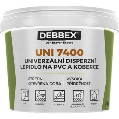 DEN BRAVEN UNI 7400 - Lepidlo na PVC a koberce 5 kg svetlo béžová